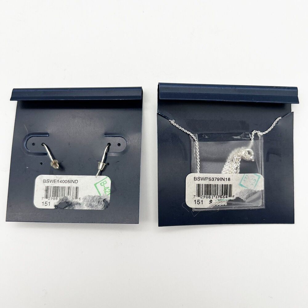 Swarovski Elements Blue Starfish Pendant Silver Plated Hook Dangle Earring Set - Picture 8 of 8